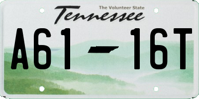 TN license plate A6116T