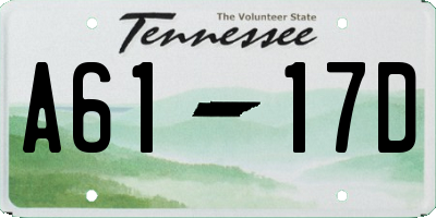 TN license plate A6117D