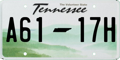 TN license plate A6117H