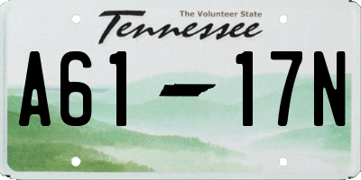 TN license plate A6117N