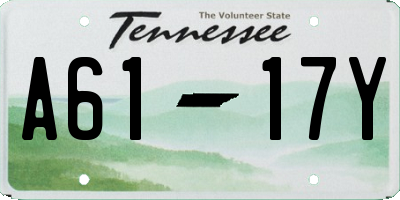 TN license plate A6117Y