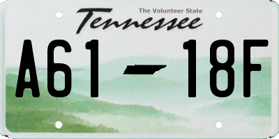 TN license plate A6118F