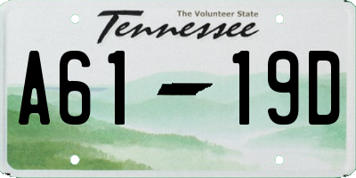 TN license plate A6119D