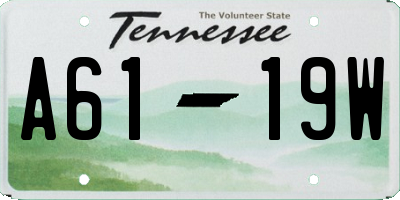 TN license plate A6119W