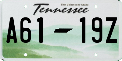 TN license plate A6119Z