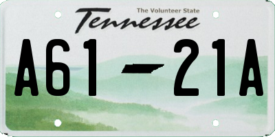 TN license plate A6121A