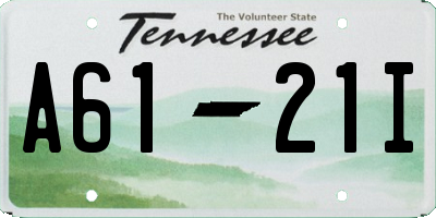 TN license plate A6121I
