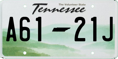 TN license plate A6121J