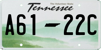 TN license plate A6122C
