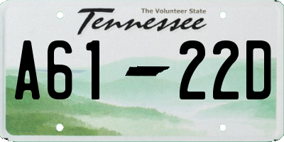 TN license plate A6122D