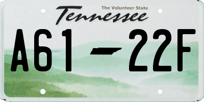 TN license plate A6122F