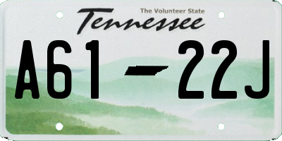 TN license plate A6122J