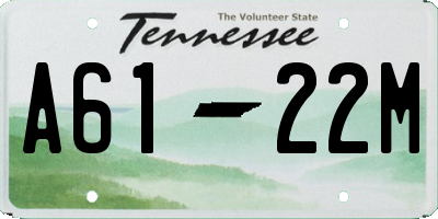 TN license plate A6122M
