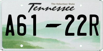 TN license plate A6122R