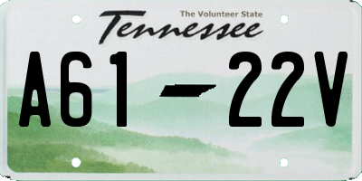 TN license plate A6122V