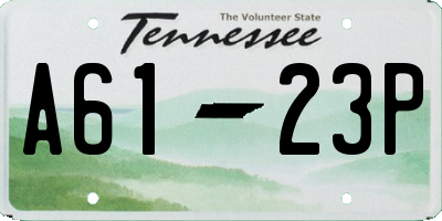 TN license plate A6123P