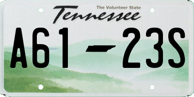 TN license plate A6123S