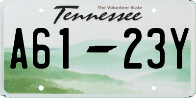 TN license plate A6123Y