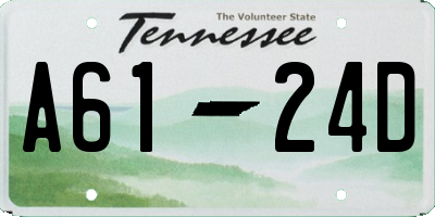 TN license plate A6124D