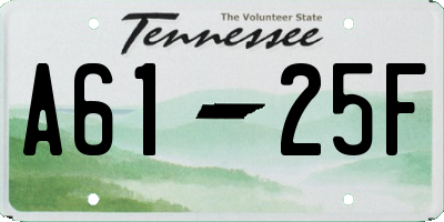 TN license plate A6125F