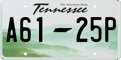 TN license plate A6125P