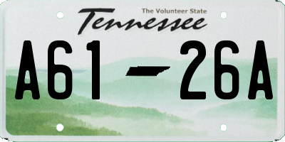 TN license plate A6126A