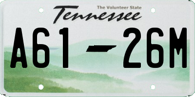 TN license plate A6126M