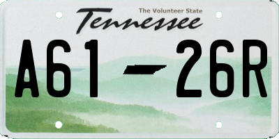 TN license plate A6126R
