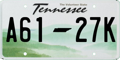 TN license plate A6127K