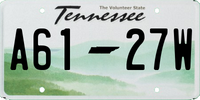 TN license plate A6127W