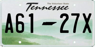 TN license plate A6127X