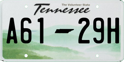 TN license plate A6129H