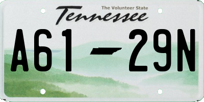 TN license plate A6129N
