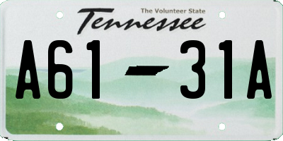 TN license plate A6131A