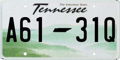 TN license plate A6131Q