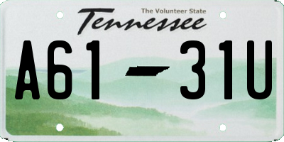TN license plate A6131U