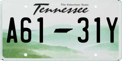 TN license plate A6131Y