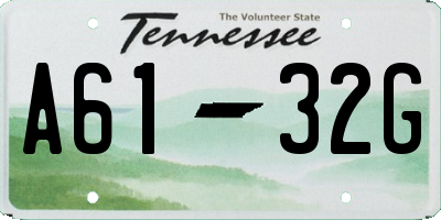 TN license plate A6132G