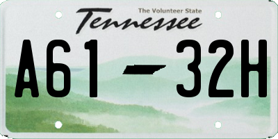 TN license plate A6132H