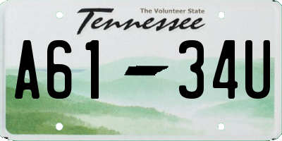 TN license plate A6134U