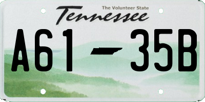 TN license plate A6135B