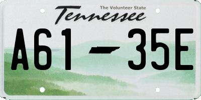 TN license plate A6135E
