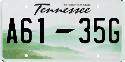 TN license plate A6135G