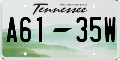 TN license plate A6135W
