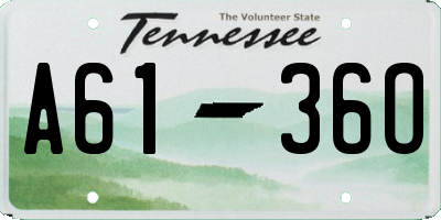 TN license plate A6136O