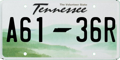 TN license plate A6136R