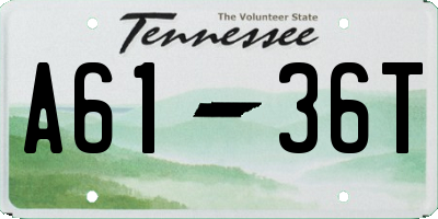TN license plate A6136T