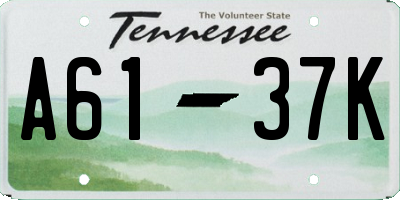 TN license plate A6137K
