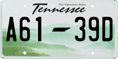 TN license plate A6139D