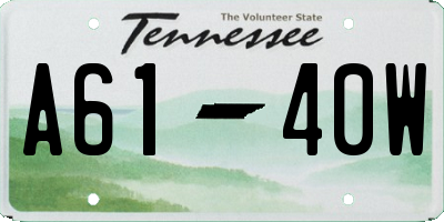 TN license plate A6140W